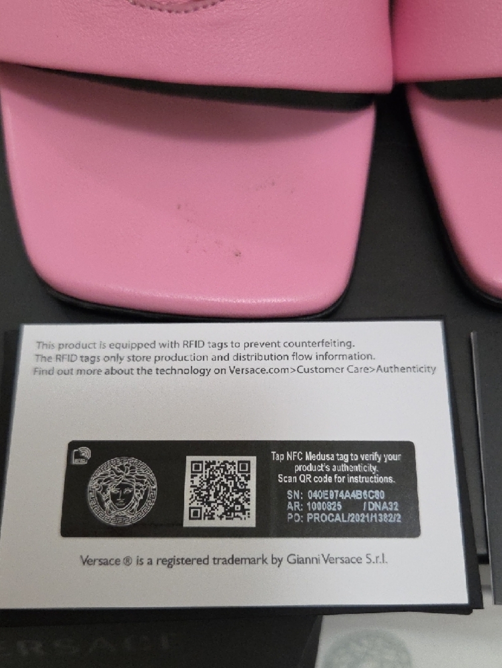 Versace Hot Pink Medusa Slide Heels - Picture 2 of 6